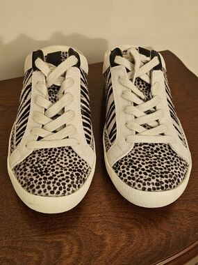 Zarq Animal Print Slip-on Sneakers in Black and Cream